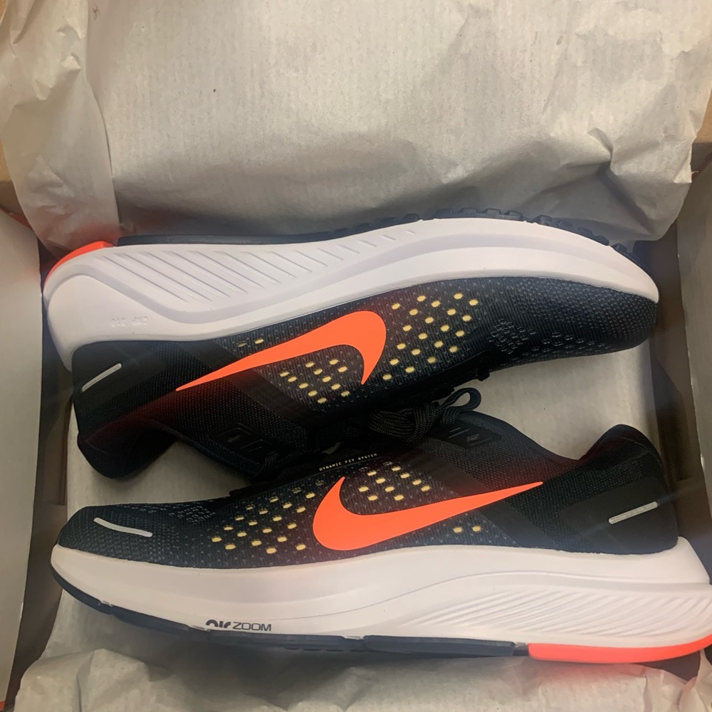 Nike Air Zoom Sneakers Black and Neon Orange